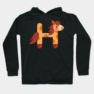 Letter H animal alphabet back to school Hoodie